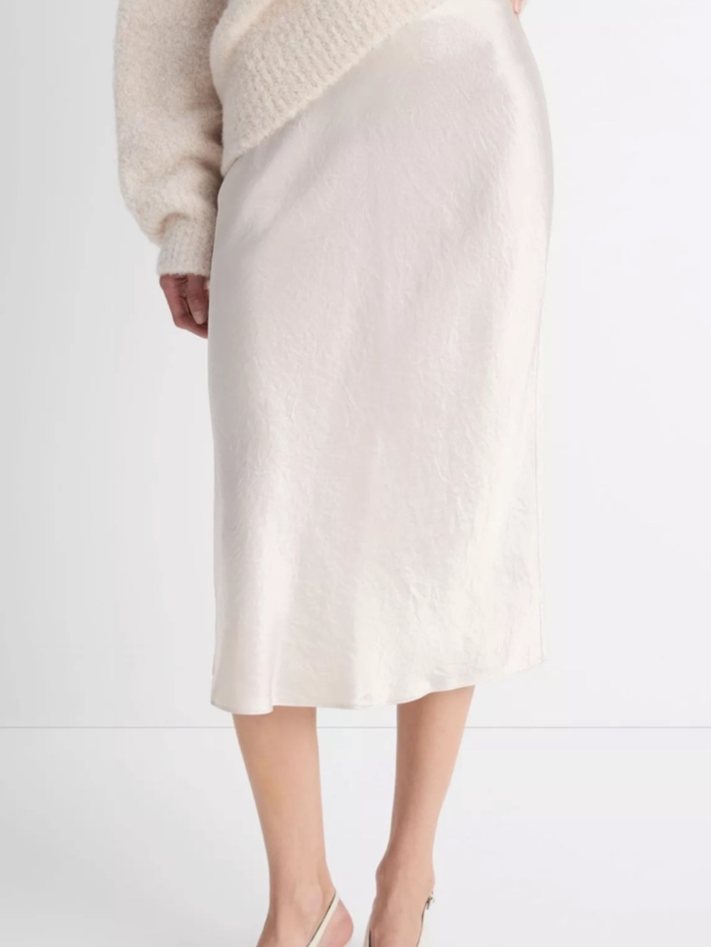 Vince Silk Chiffon Trimmed Slip Skirt